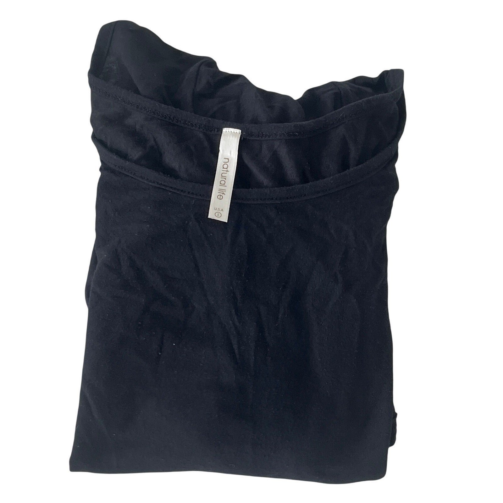 Mossimo Black Cotton V Neck Short Sleeve Basic Tee Shirt Womens Small