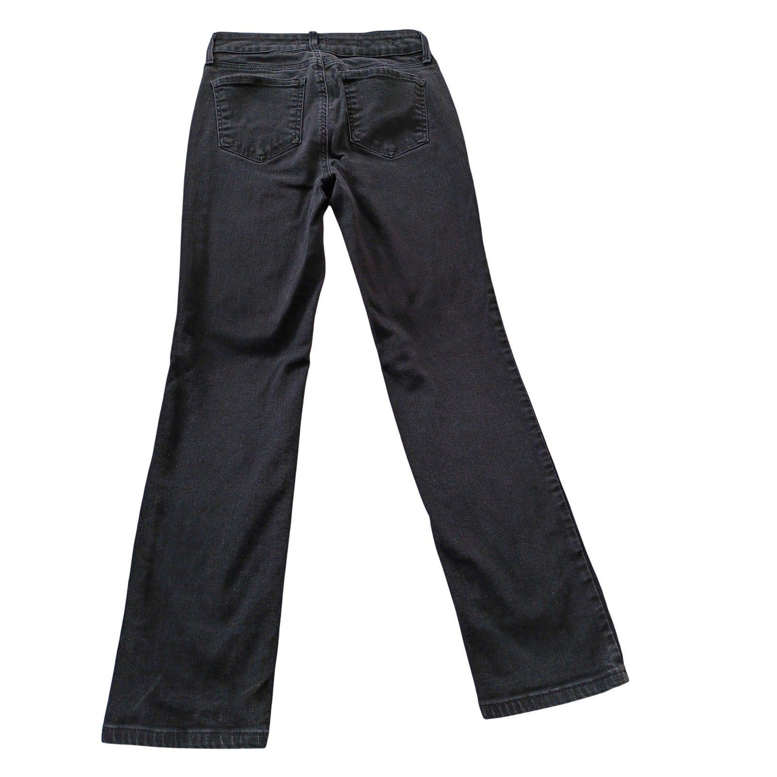 NYDJ Marilyn Straight Leg Jeans Faded Black Lift Tuck Technology 26x28 High Rise