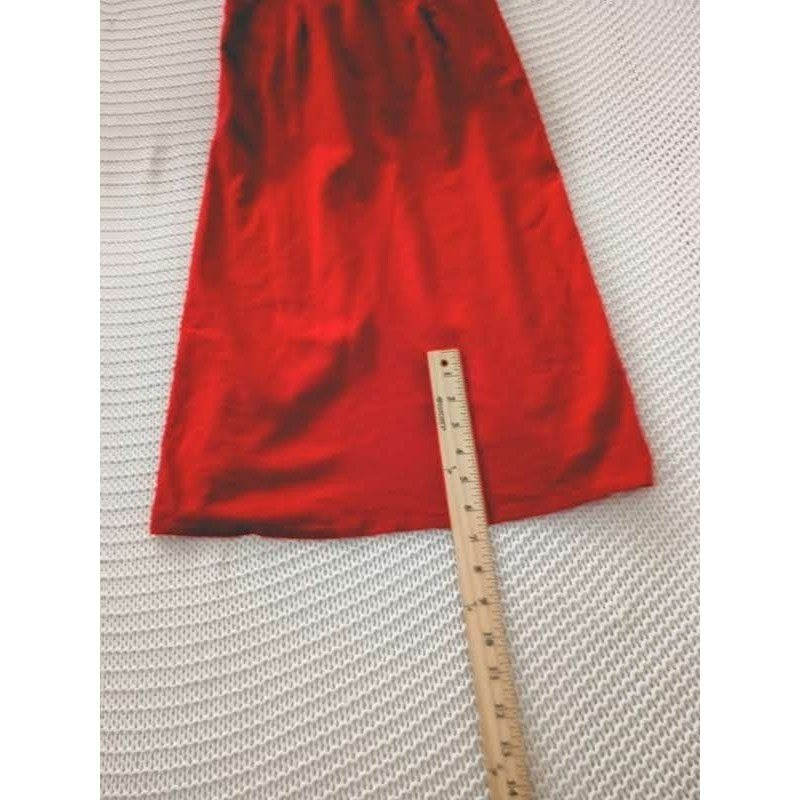 NWT Wild Fable 00 Red Linen Blend Midi Dress Lace Up Back Cottagecore Boho Sun