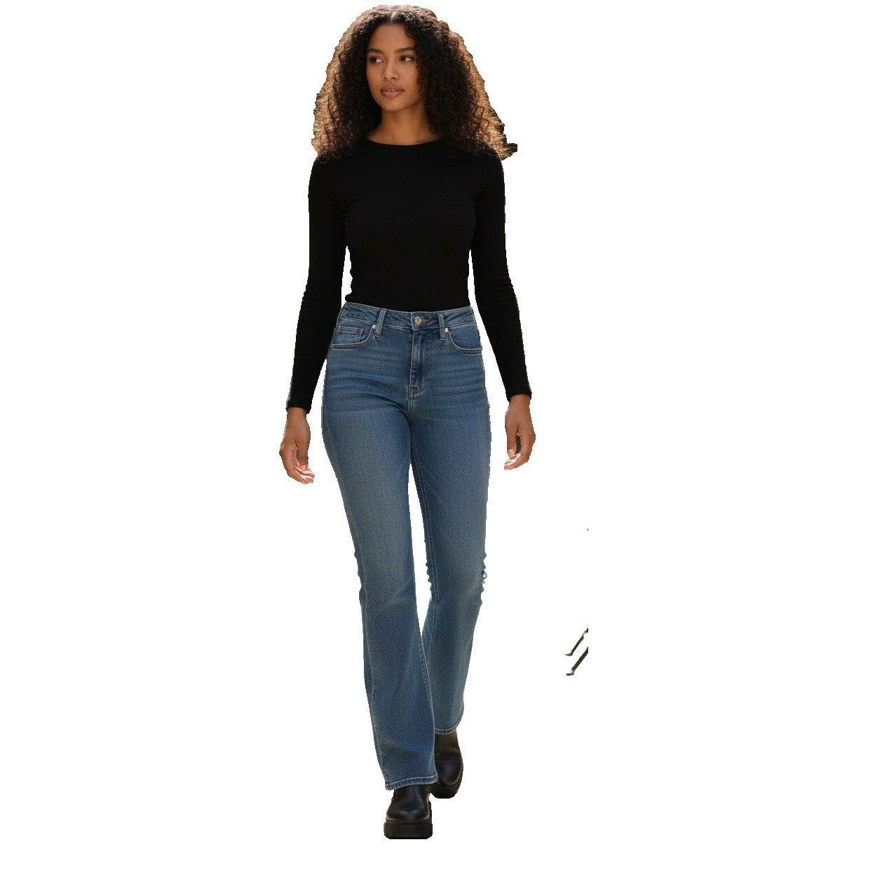RISE SUPPLY CO. Blue Wash Flare Jeans 27x30 High Rise Bootcut Trendy Denim