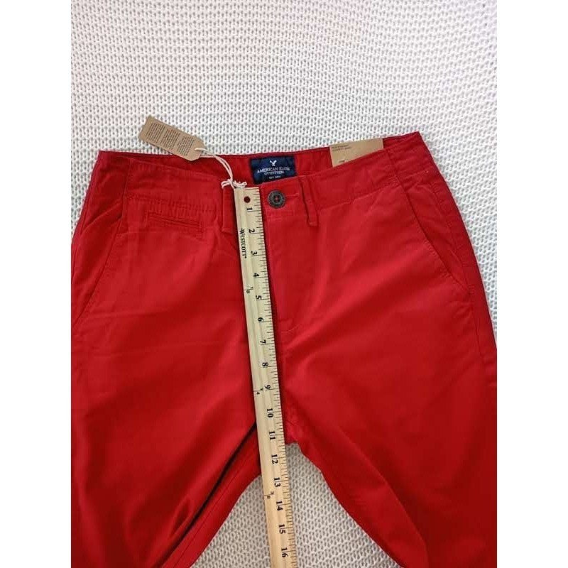 American Eagle Red Chino Pants 30x34 NWT Slim Straight Classic Vibrant