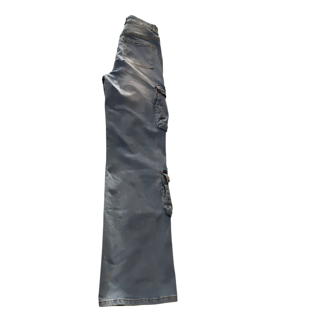 LILAC SUNSET Light Blue Denim Cargo Pants 24x31T