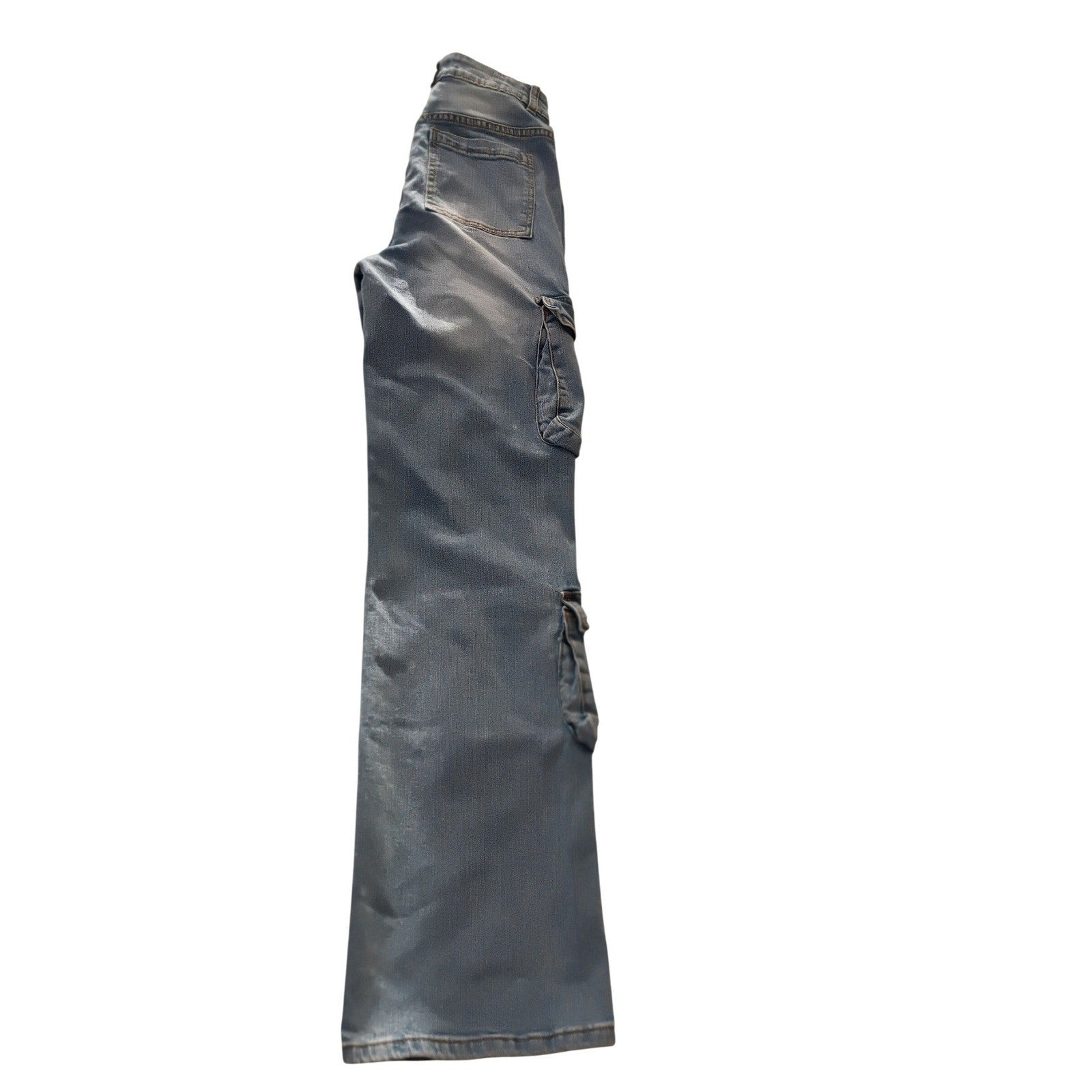 LILAC SUNSET Light Blue Denim Cargo Pants 24x31T