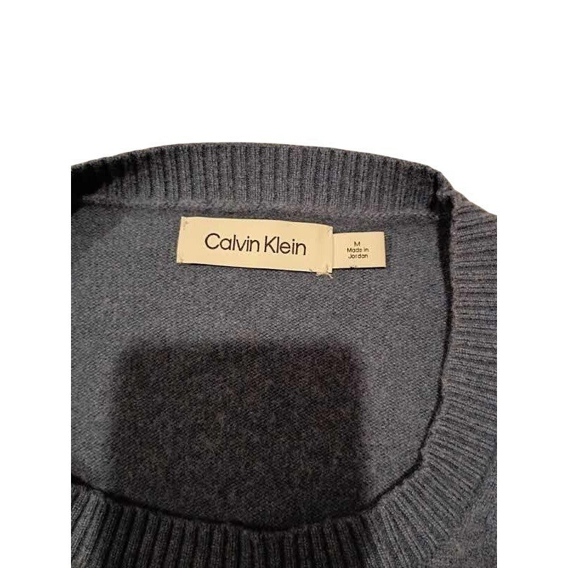 Calvin Klein Wool Blnd Crewneck Pullover Sweater Dark Gray Size Medium