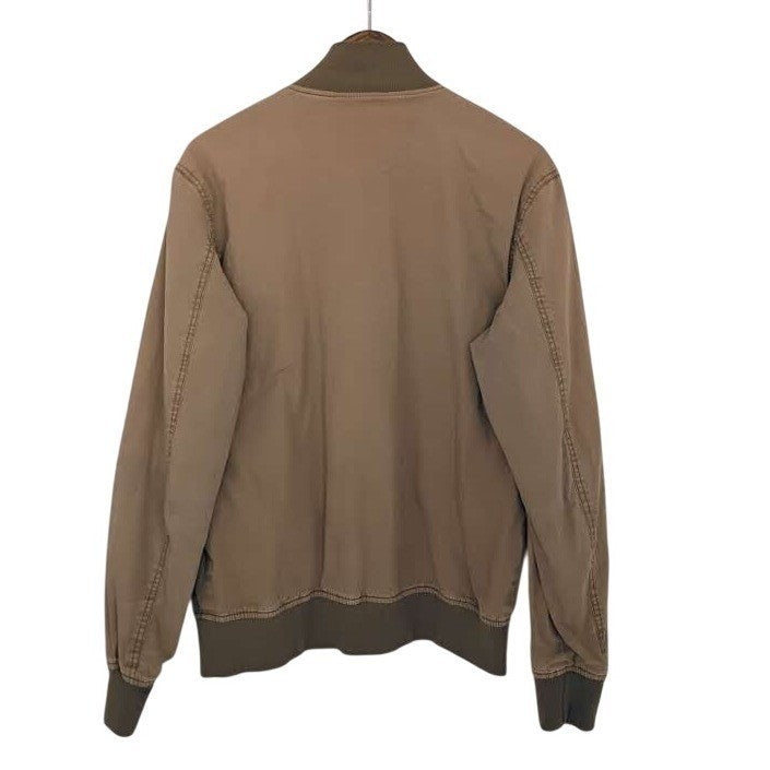 SLATE & STONE 98% Cotton Bomber Jacket Brown Full Zip Minimal Casual