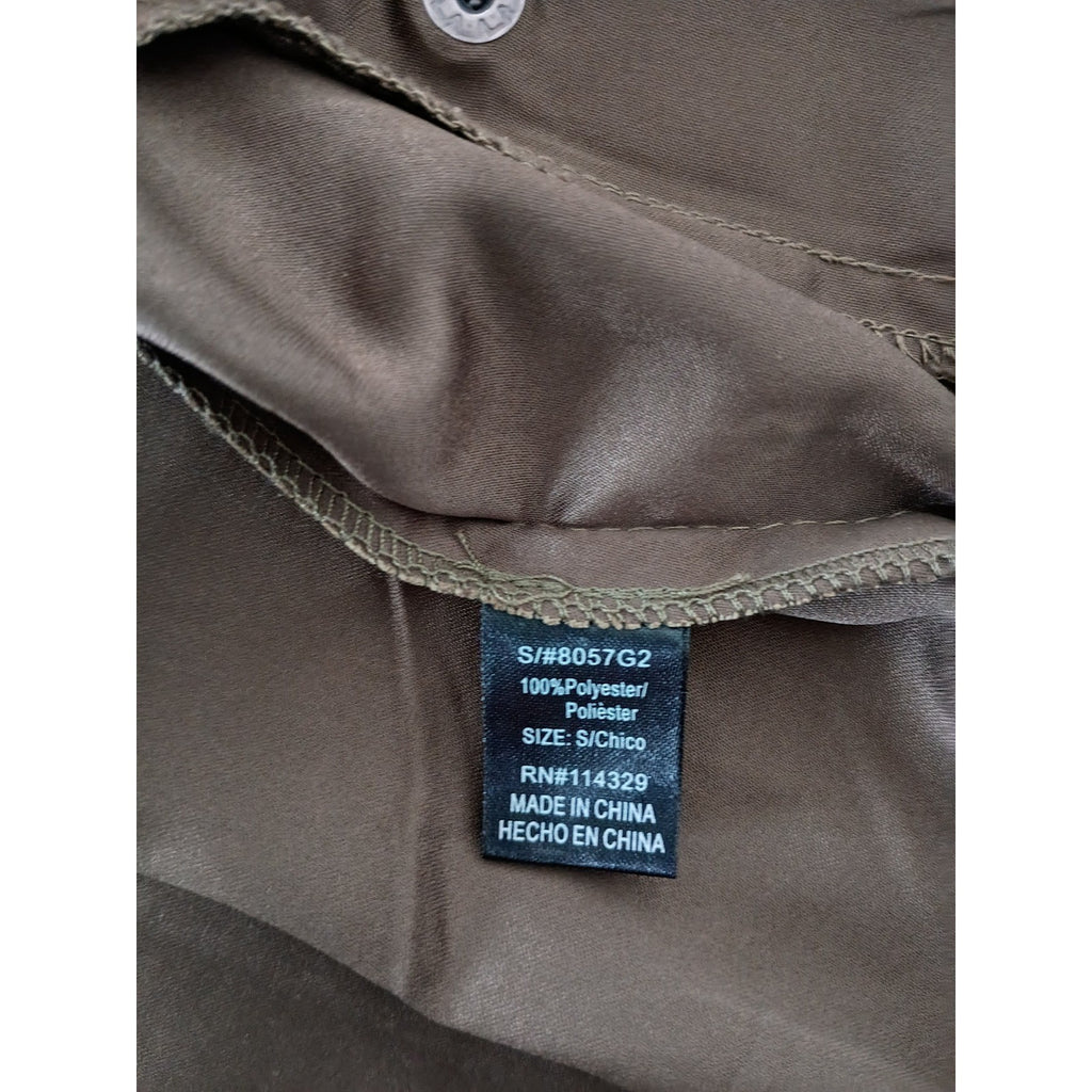Poetry Olive Green Bomber Jacket Size S - Zip Front