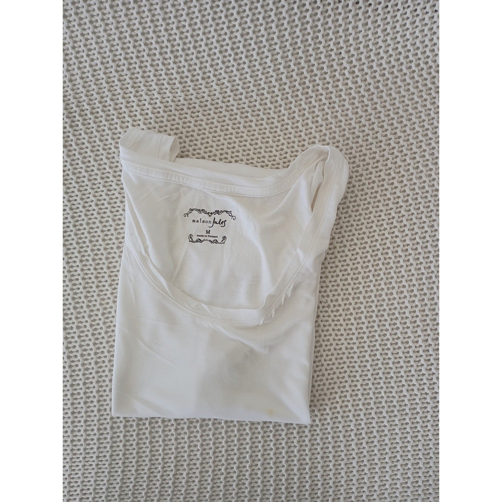 Maison Jules White Scoop Neck Sleeveless Tank Top M Basic Casual