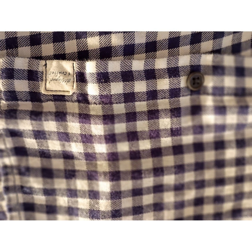 GAP Check Boyfriend Shirt Navy White Cotton Preppy Tailored M NWOT