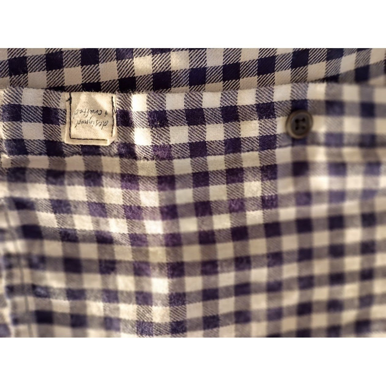 GAP Check Boyfriend Shirt Navy White Cotton Preppy Tailored M NWOT
