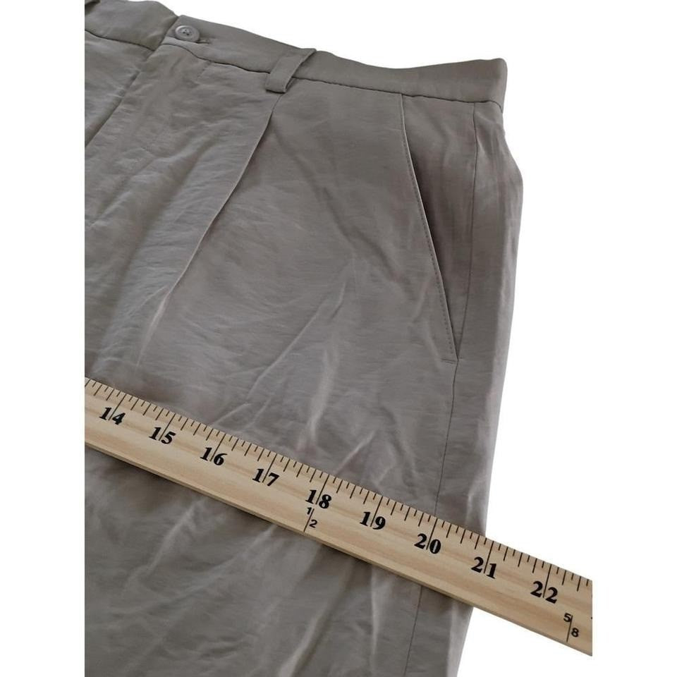 ZARA NWT Beige Linen Blend Wide Leg Trousers High Rise Button Fly 31 Minimalist