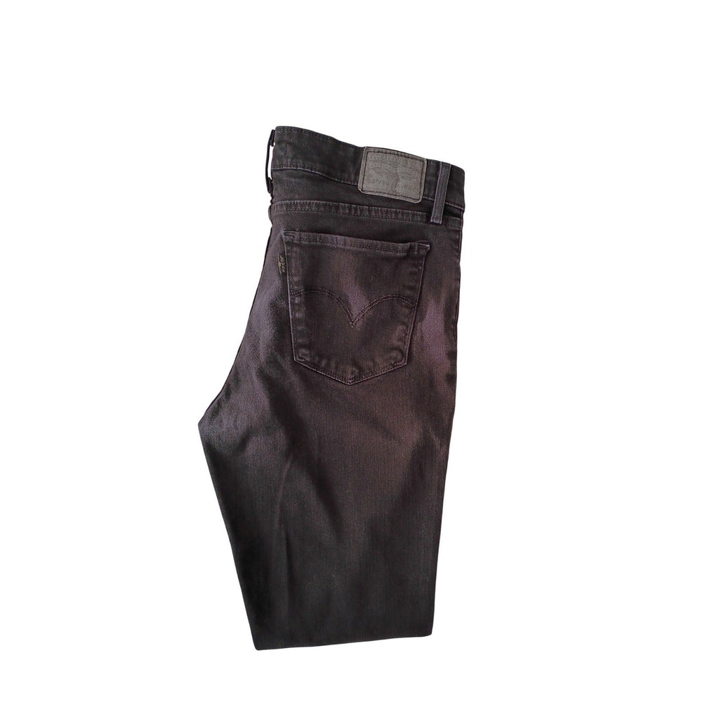 Levi's 711 Skinny Jeans Black Distressed Ripped Denim 30x30 NWOT