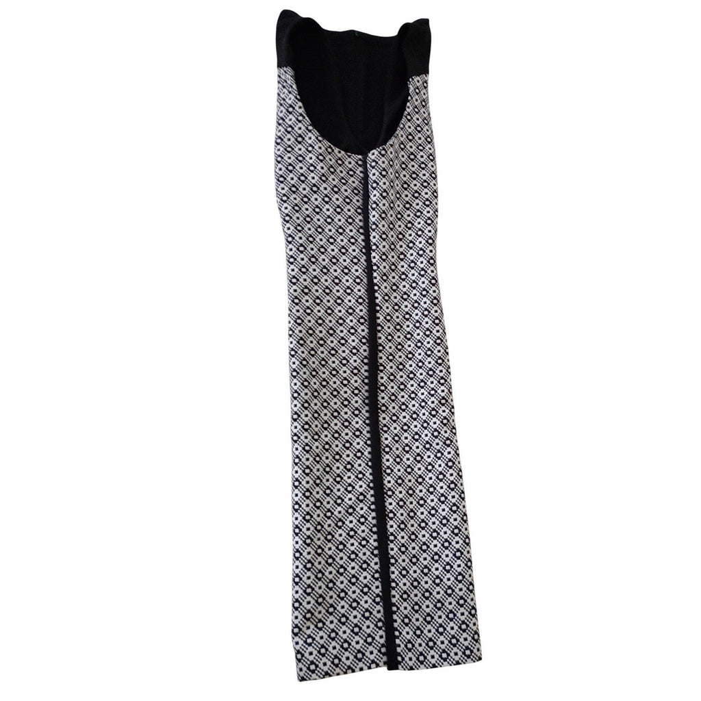 Calvin Klein Black White Geometric Sheath Midi Dress Sleeveless 12 Work Career