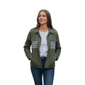 GAP Olive Green Utility Jacket Embellished Pocket Button Down Size M 100% Cotton