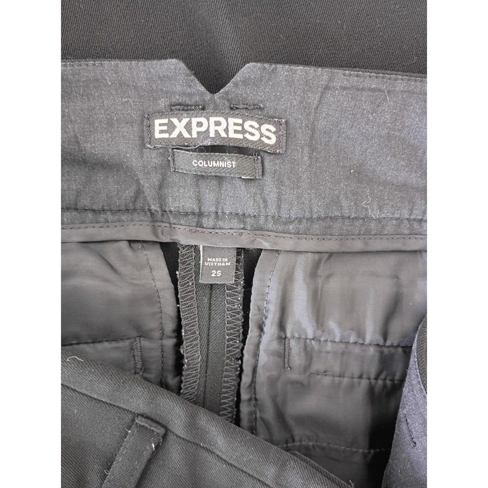 EXPRESS Columnist Elegant Bootcut Dress Pants Black Womens 2S 27x30 Work
