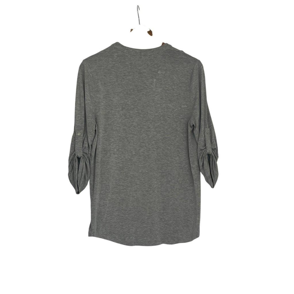Calvin Klein Gray Zip Up Long Sleeve Shirt Sporty Athleisure Minimalist M