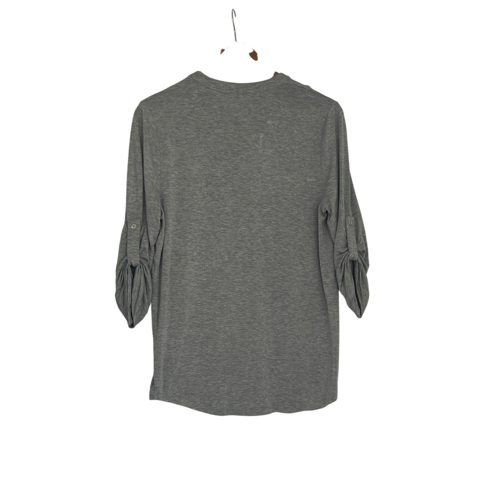 Calvin Klein Gray Zip Up Long Sleeve Shirt Sporty Athleisure Minimalist M