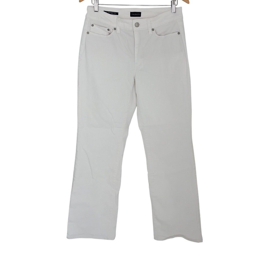 Talbots Womens -NWOT - Size 6 28x30 Curvy Barely Bootcut Jean White Denim Pants