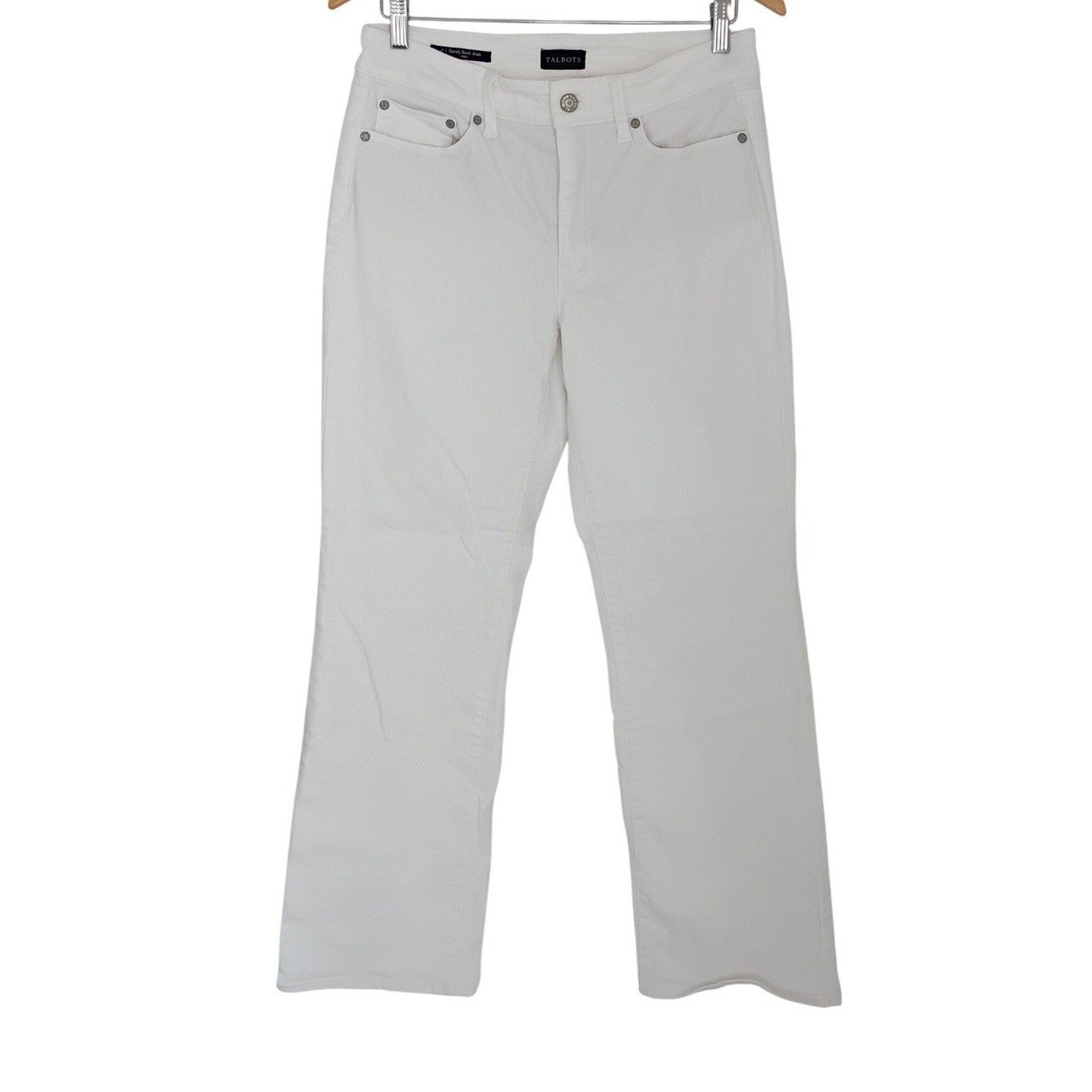 Talbots Womens -NWOT - Size 6 28x30 Curvy Barely Bootcut Jean White Denim Pants