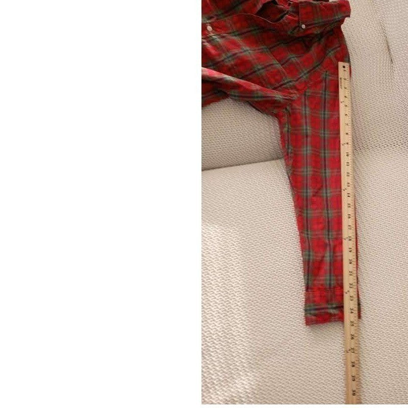 J Crew Red Plaid Slim 100% Cotton Untucked Secret Wash Shirt Mens L Everydaywear