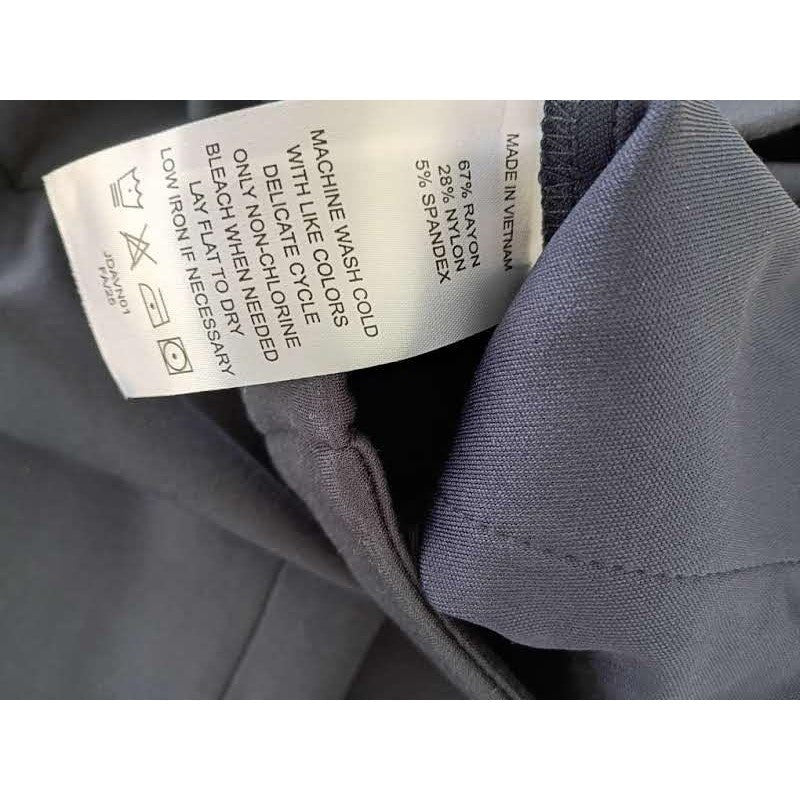 Quince Navy Blue Ultra Stretch Ponte Trouser Wide Leg Pants S W27 High Waisted