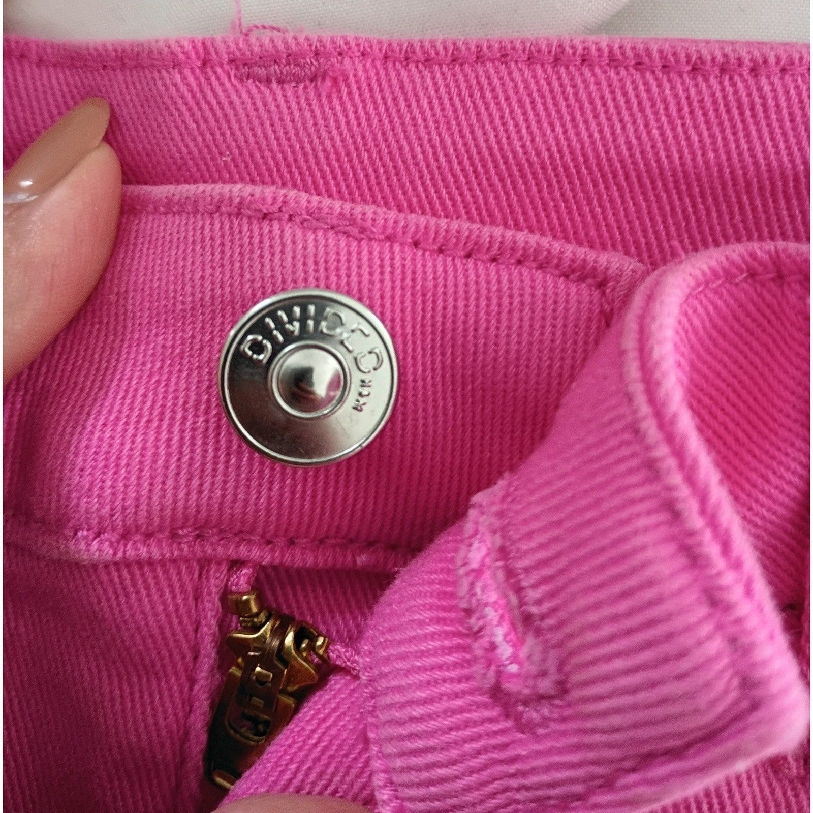 Hot Pink Cargo Jeans Wide Leg High Waisted Denim Pants