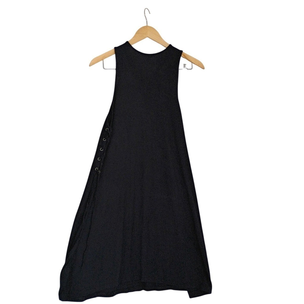 American Eagle Soft & Sexy Black Lace Up Side Mini Dress Sleeveless Grunge L