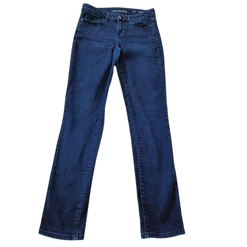 Calvin Klein Jeans Womens Ultimate Skinny Dark Wash Denim Blue Jeans 28x30