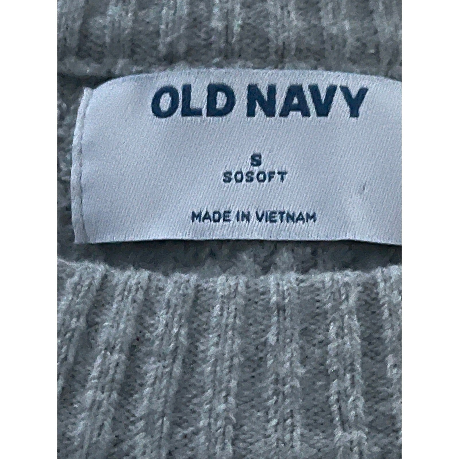Old Navy Light Grey Cotton Heather Waffle Knit Crewneck Sweater Soft Size S/M
