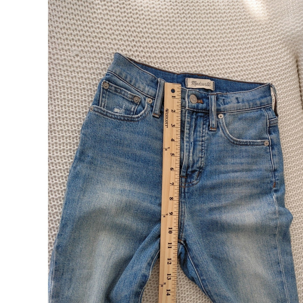 Madewell The Perfect Vintage Jeans Light Wash Distressed Frayed Hem 23x27 NWOT