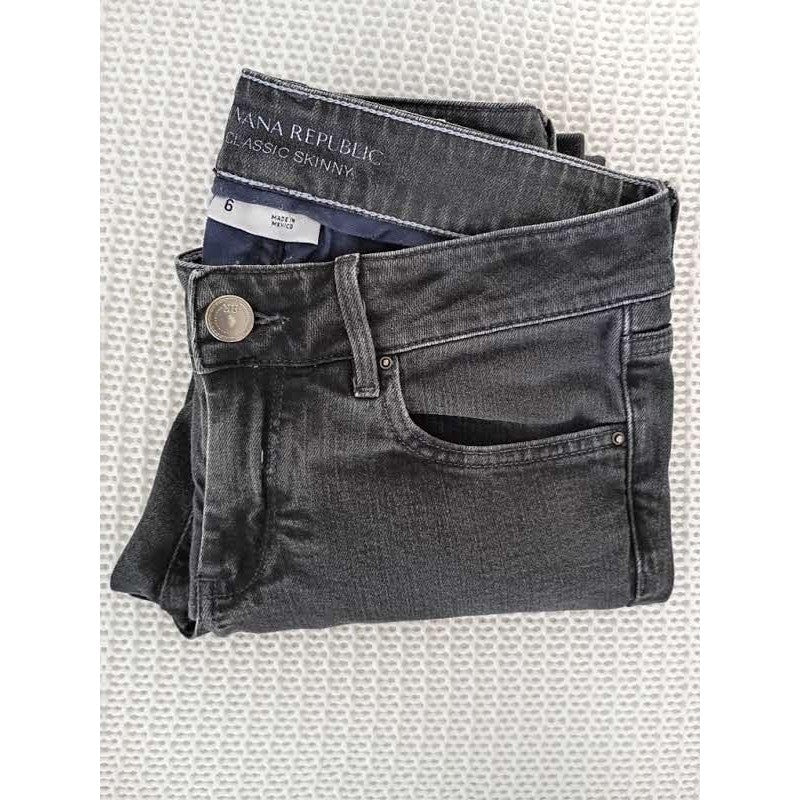 Banana Republic Classic Skinny Jeans Charcoal Gray 28x27 Mid Rise Stretch Denim