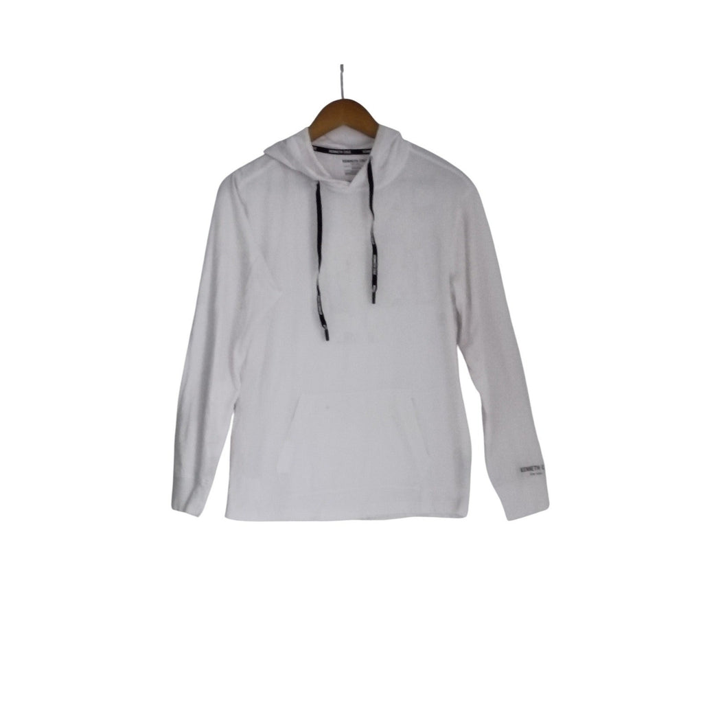 Kenneth Cole - NWOT White Long Sleeve Hoodie 98% Cotton Pocket Drawstring M