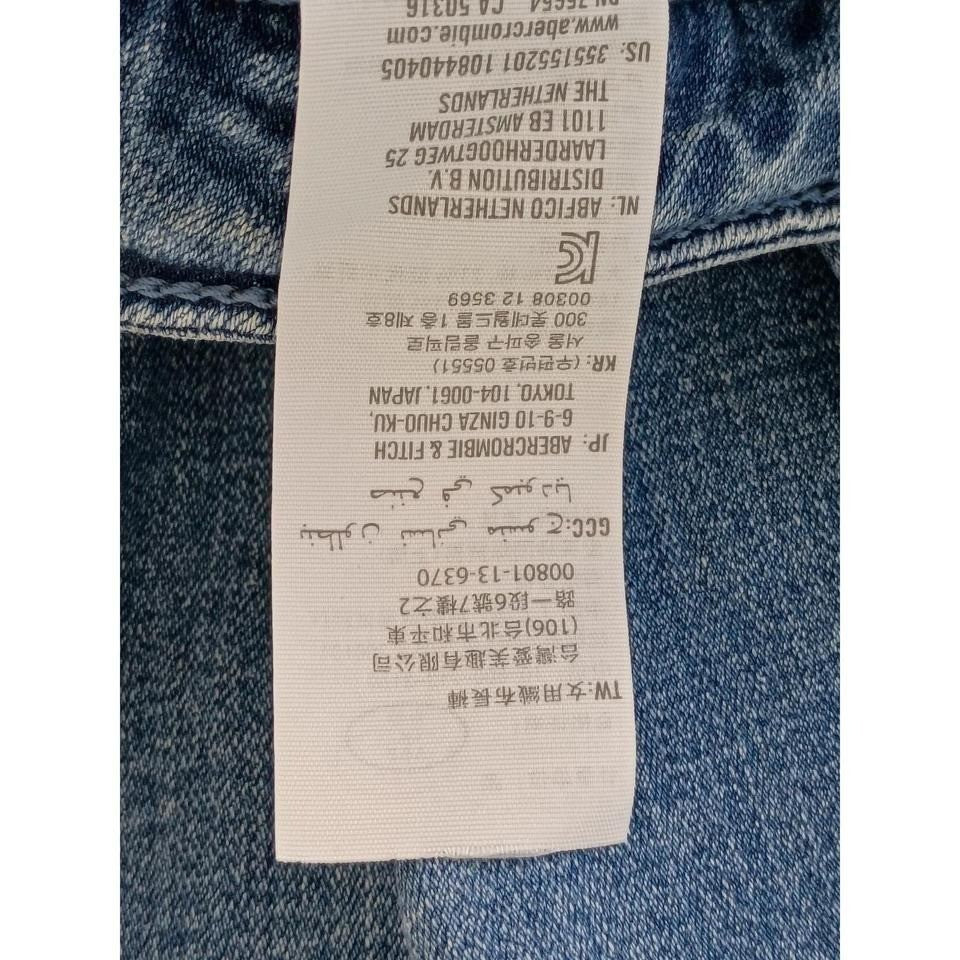 Hollister Curvy High Rise Slim Straight Jeans Blue Stretch Women 7R W28 / L 27
