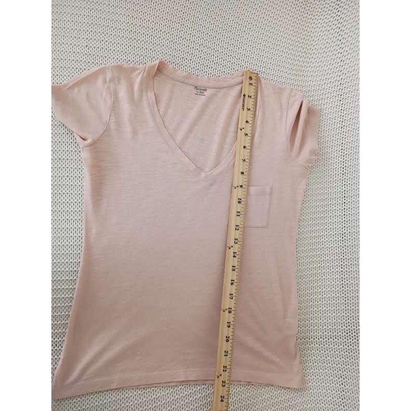Madewell Coral Pink Slub 100% Cotton Pocket Tee Minimalist Coastal NWOT Small