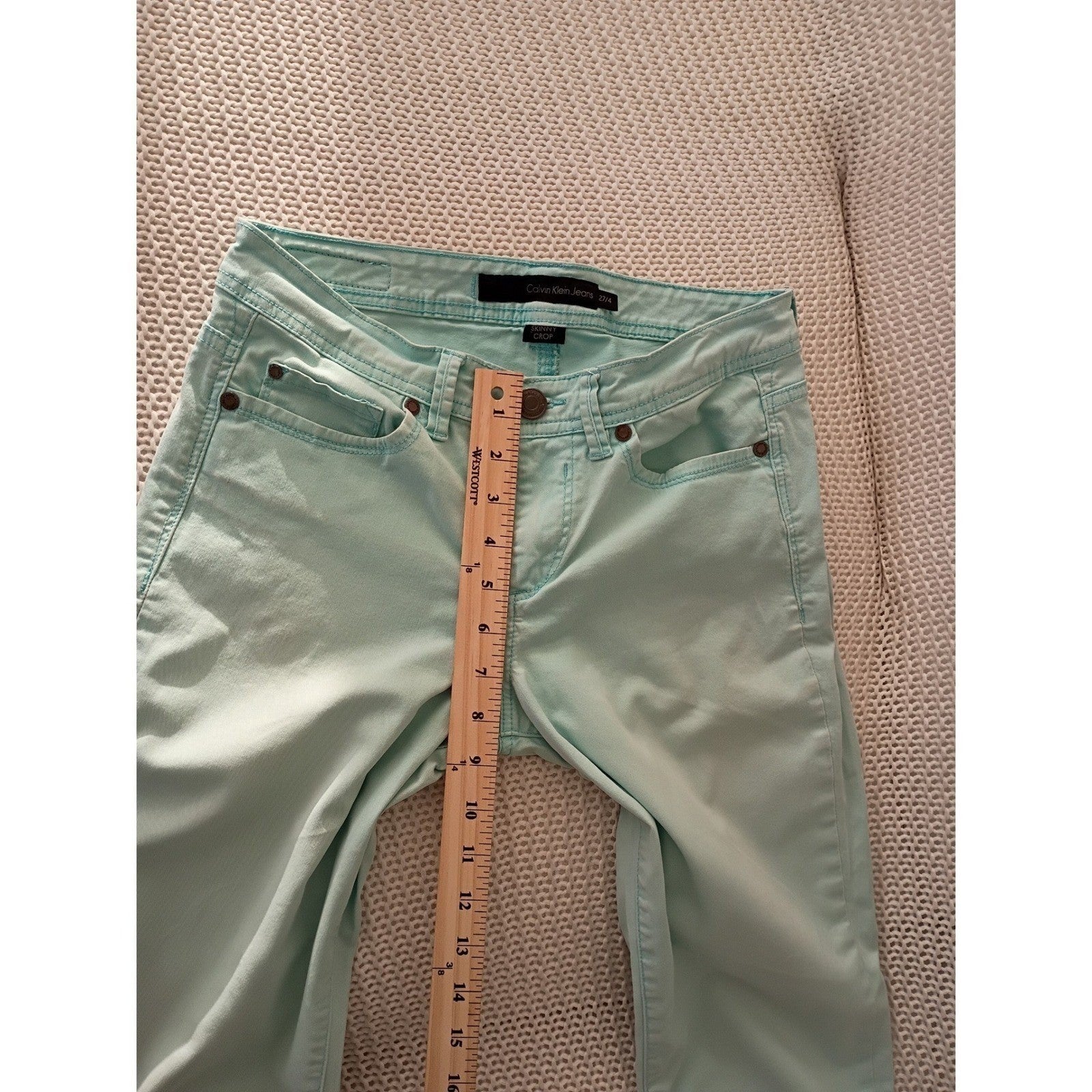 Calvin Klein Mint Skinny Pants Womens 27x26 Clean Girl Spring Trousers