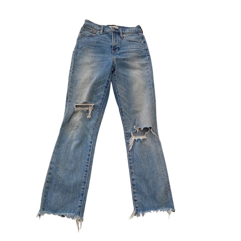 Madewell The Perfect Vintage Jeans Light Wash Distressed Frayed Hem 23x27 NWOT