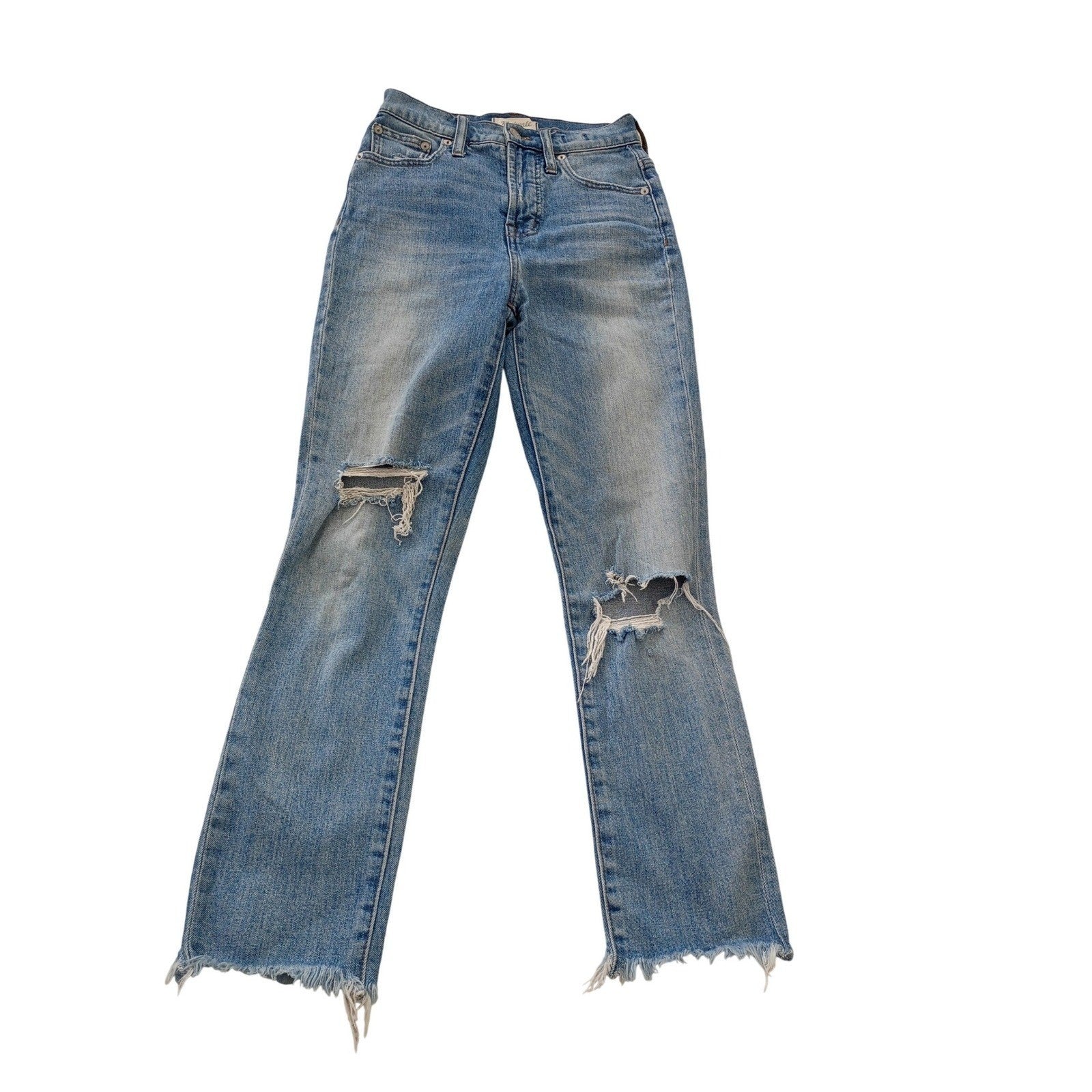 Madewell The Perfect Vintage Jeans Light Wash Distressed Frayed Hem 23x27 NWOT