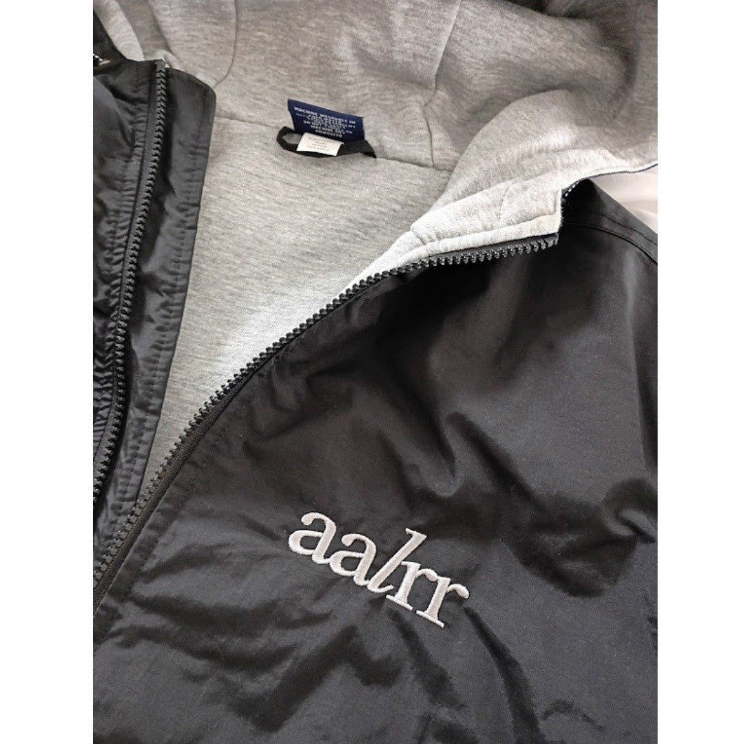AALR Lightweight Hooded Windbreaker Jacket Charcoal Gray Zip Athleisure