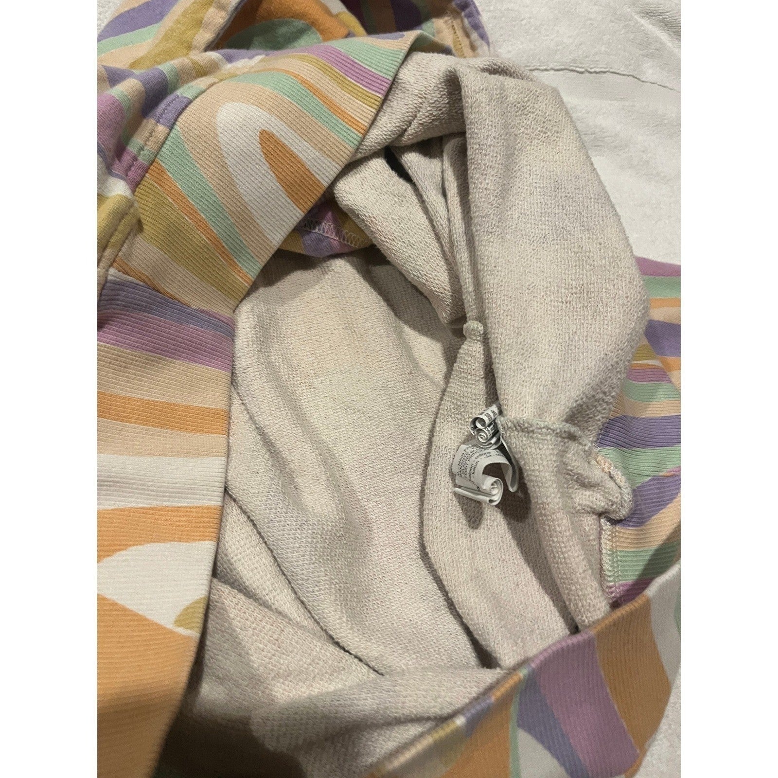 ZARA Retro -100% Cotton Swirl Print Hoodie Sweatshirt  Multi Color Size Medium