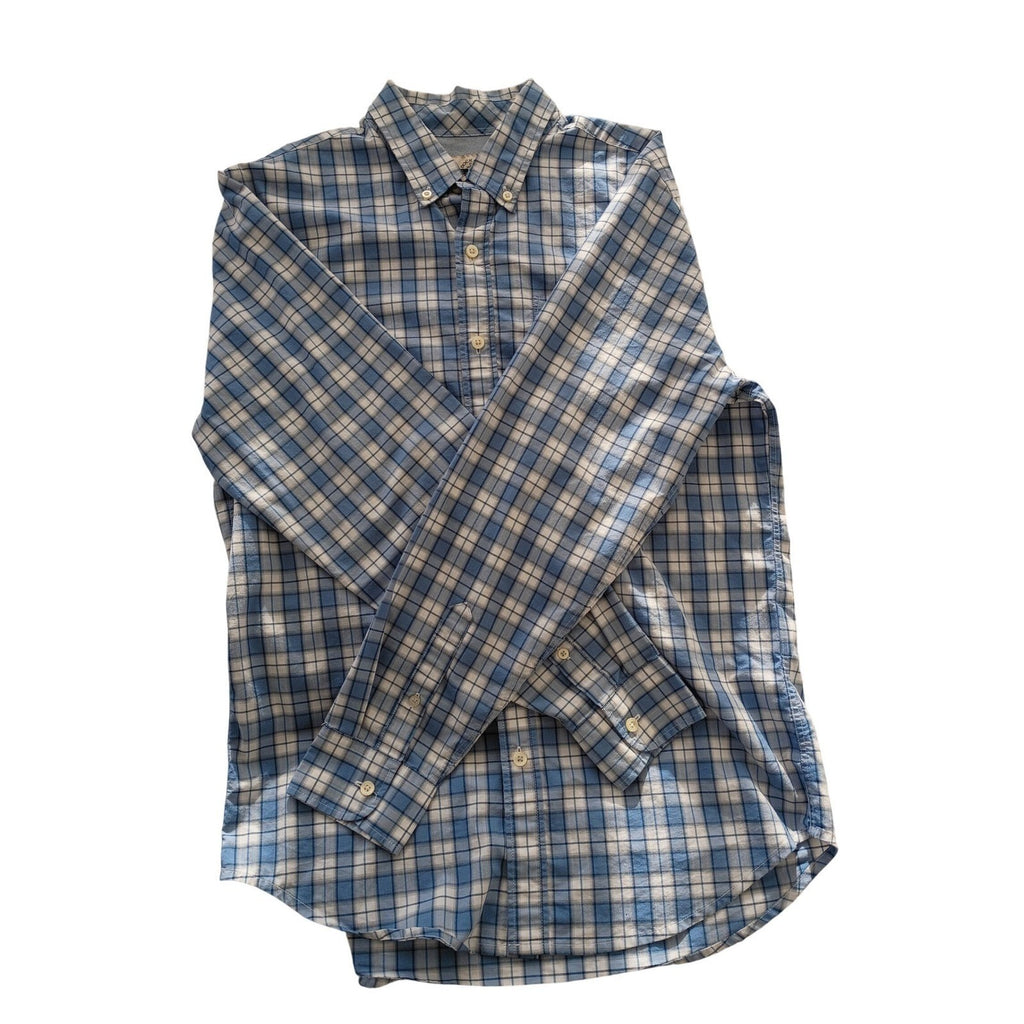 Dockers NWOT Men's Classic Fit Plaid Button Down Shirt Blue White Long Sleeve M
