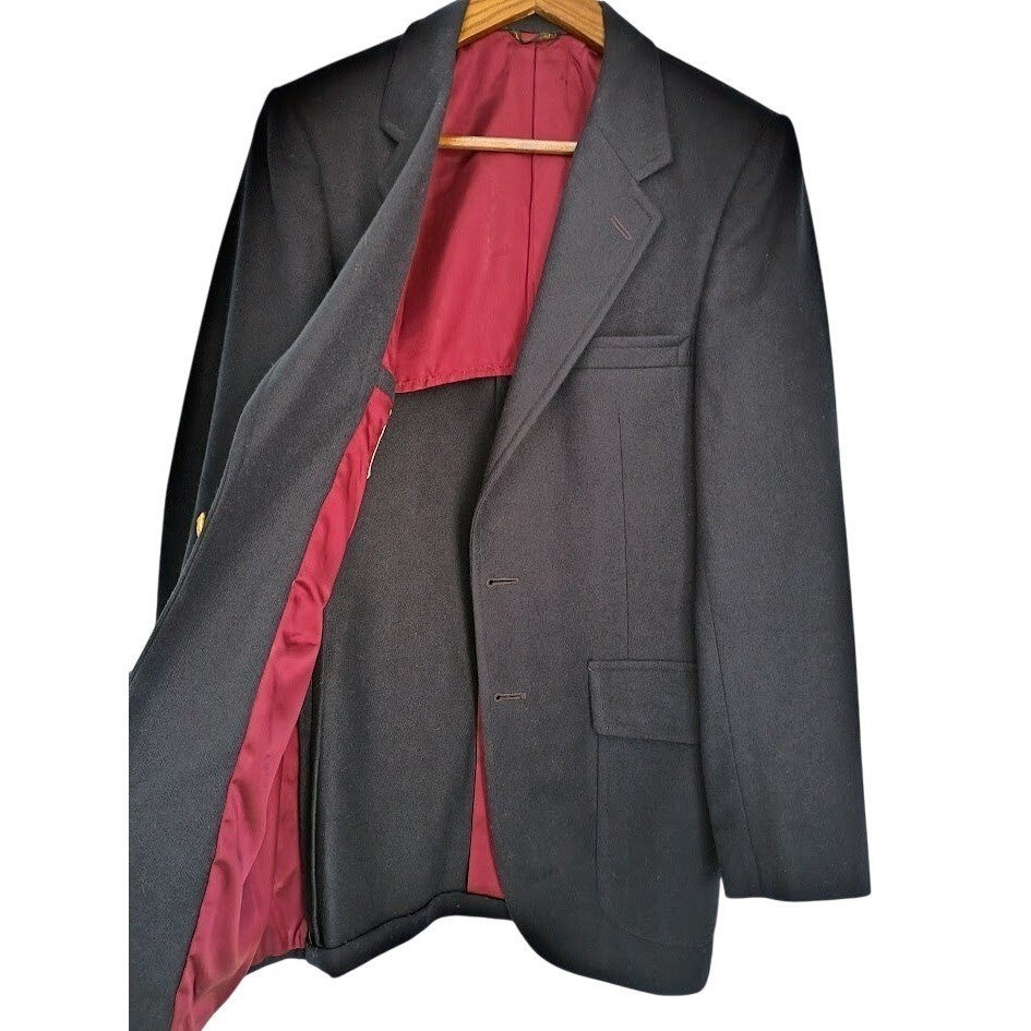 Pietro Rossi Bob Kohn LA Navy Wool Blazer Gold Buttons Classic Preppy L