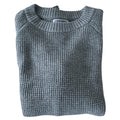 Old Navy Light Grey Cotton Heather Waffle Knit Crewneck Sweater Soft Size S/M