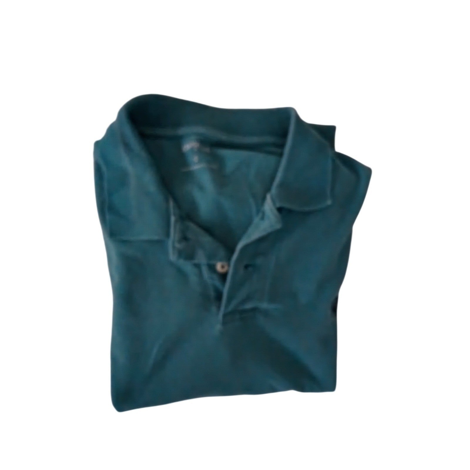 EXPRESS Mens Polo Shirt Teal Green Short Sleeve 100% Cotton L Classic