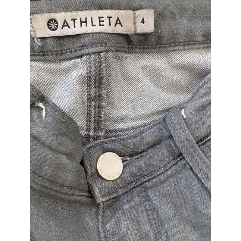Athleta Sculptek Super Soft Grey Skinny Jeans W27-28 Mid Rise Stretch Denim Pant