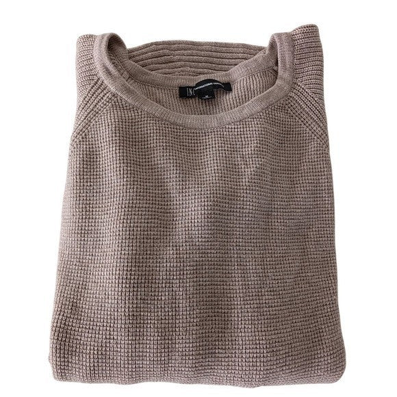 INC Int'l Concepts Women's Beige Knit Sweater Long Sleeve Zipper Detail Size M