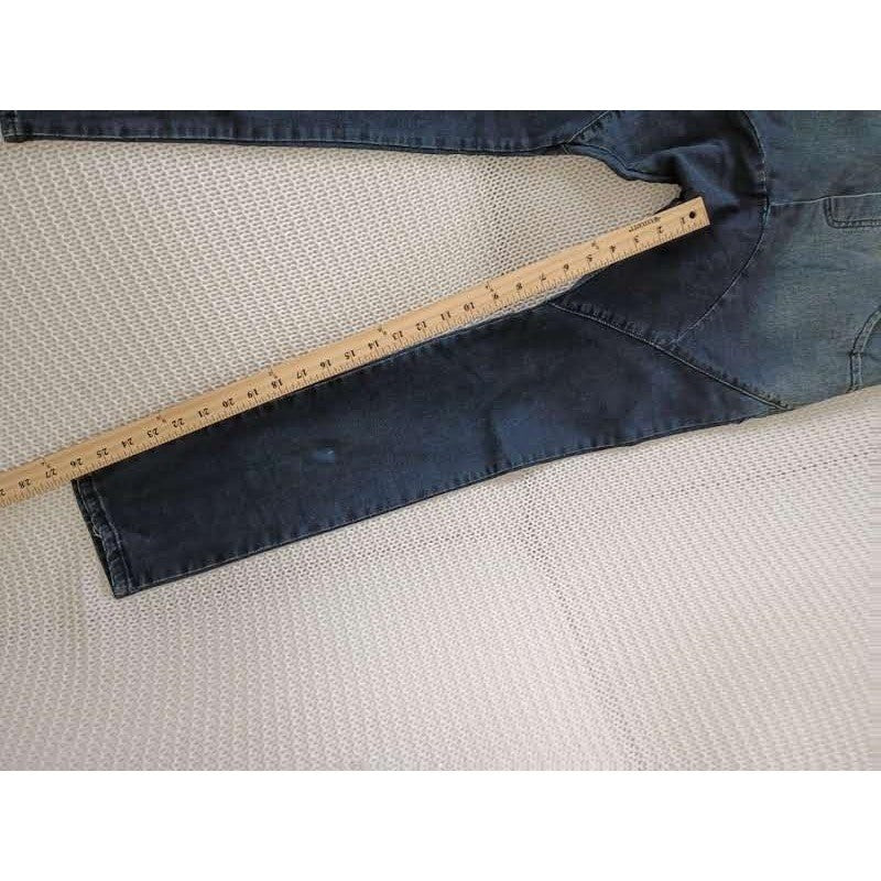 CHE DA LANG Relaxed Denim Drawstring Waist L 100% Cotton Tapered Dark Wash Moto