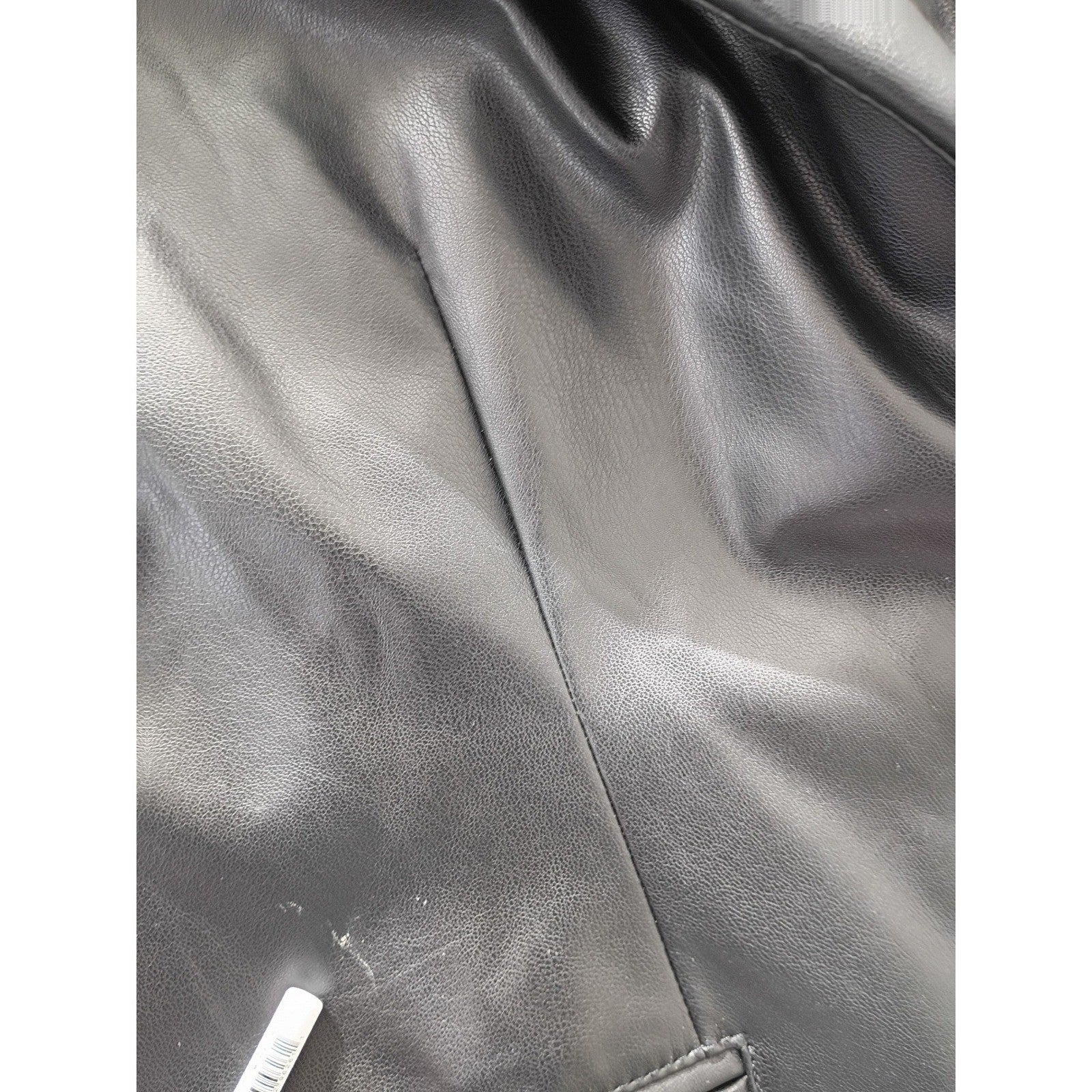 BCBGeneration Black Faux Leather Blazer Jacket S Small 38 Single Button Y2K Chic