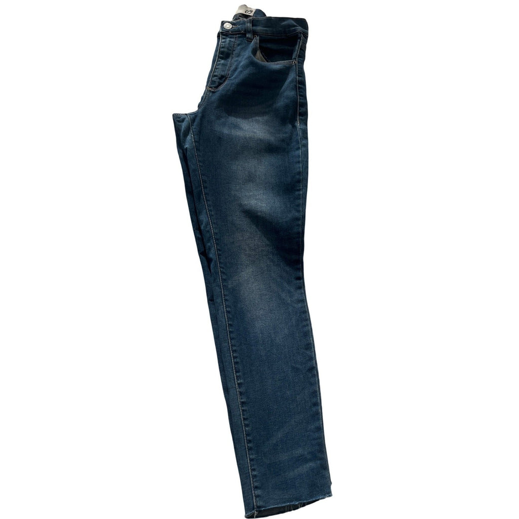 Garage High Rise Skinny Jeans Dark Wash Distressed Raw Hem 26x27 Y2K Aesthetic