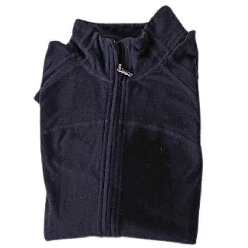 Madewell Black Zip Up Jacket Wool Alpaca Blend  Mock Neck Long Slve Thumbholes M