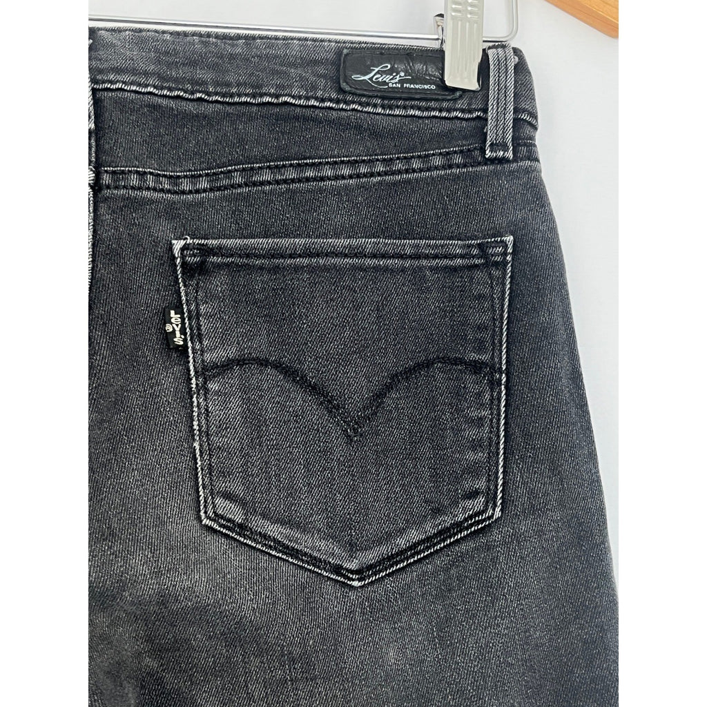 Levi's 711 Skinny Jeans Black Denim Women's Size 23x28