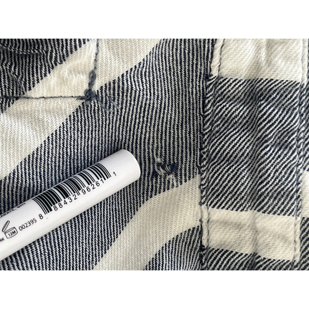 F&F 100% Cotton Sleep Dream Relax Blue White Stripe Button Up Shirt Tunic Fits S